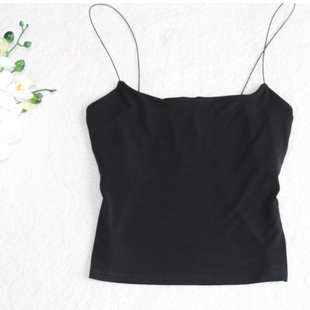 Leith Black Bungee Strap Tank Top